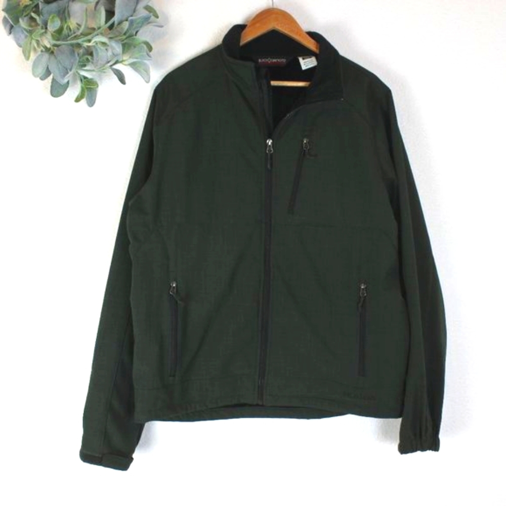 Black Diamond Double Diamond Green Lined Water Resistant Coat Jacket